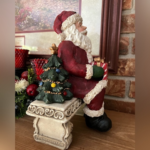 Rare Vintage 1984 2-pc Santa Clause and Stone Bench Decor‼️FINAL SALE - Picture 2 of 7